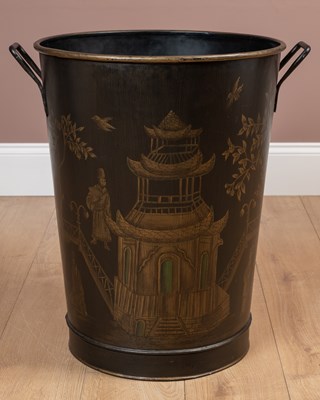 Lot 422 - A modern toleware peat bucket