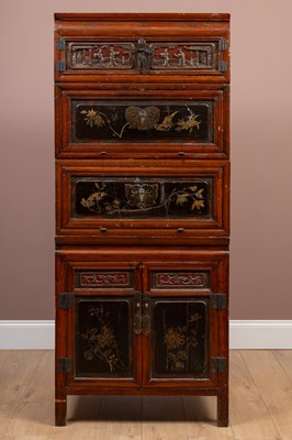 Lot 413 - A Chinese sectional cabinet