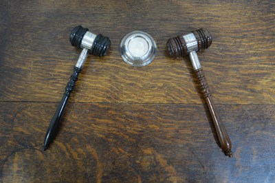 Lot 334 - Two Masonic gavels and an unassociated gavel...