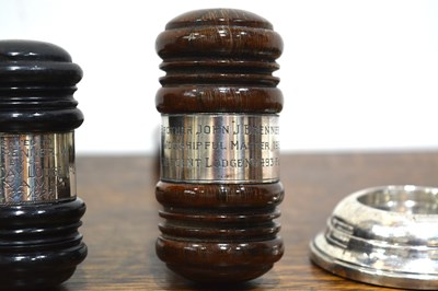 Lot 334 - Two Masonic gavels and an unassociated gavel...