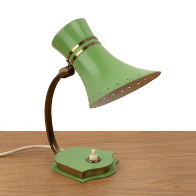 Lot 95 - In the manner of Stilnovo green table lamp...