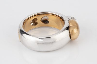 Lot 256 - A diamond set dress ring, of hinged heart...