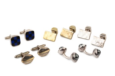 Lot 98 - A pair of silver and haematite cufflinks, of...