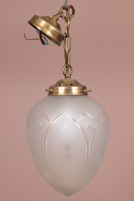 Lot 1115 - A Bohemian frosted cut glass pendant light