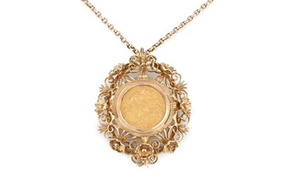 Lot 302 - A half sovereign pendant on chain, the Edward...