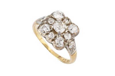 Lot 86 - A diamond panel ring, designed as a square...