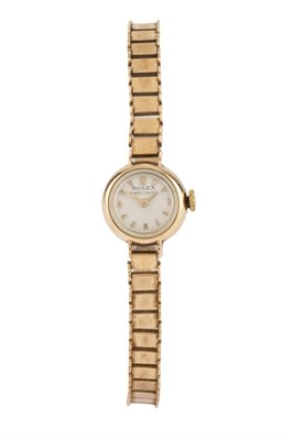 Lot 338 - A lady's 9ct gold 'Precision' bracelet watch...