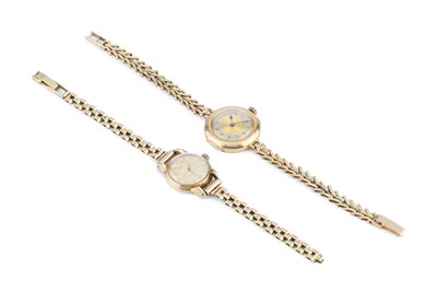 Lot 334 - A lady's 9ct gold bracelet watch by Longines,...