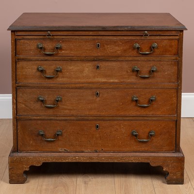 Lot 438 - A George III mahogany chest of four graduated drawers