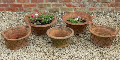 Lot 1234 - Five Whichford terracotta pots