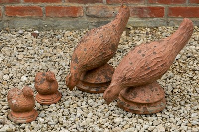 Lot 1207 - Whitchford Pottery terracotta hens