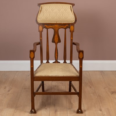 Lot 333 - An early 20th century, possibly Austrian, mahogany and rosewood Art Nouveau style chair