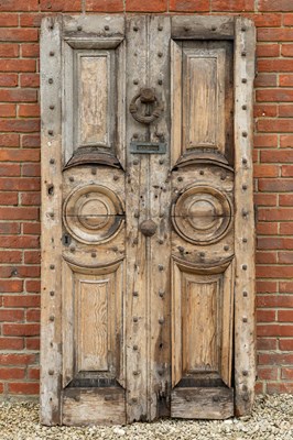 Lot 1214 - An early 19th century pine front door