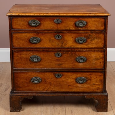 Lot 468 - A 19th century mahogany small chest of drawers