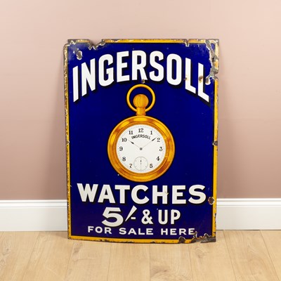 Lot 364 - An Ingersoll Watches enamel sign