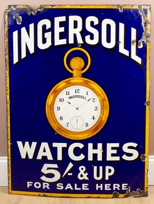 Lot 364 - An Ingersoll Watches enamel sign