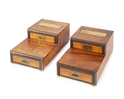 Lot 178 - A pair of camphor wood campaign drawers