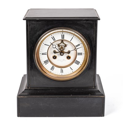 Lot 322 - A continental slate mantel clock