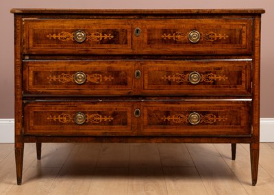 Lot 326 - A continental, possibly Italian, marquetry commode