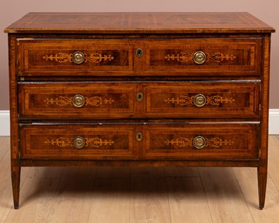 Lot 326 - A continental, possibly Italian, marquetry commode