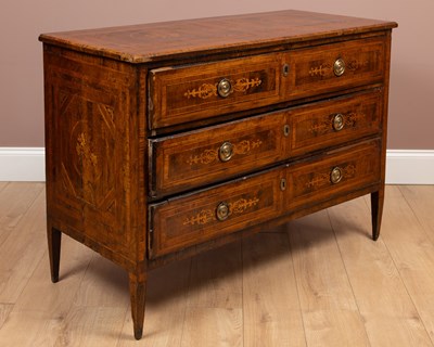 Lot 326 - A continental, possibly Italian, marquetry commode
