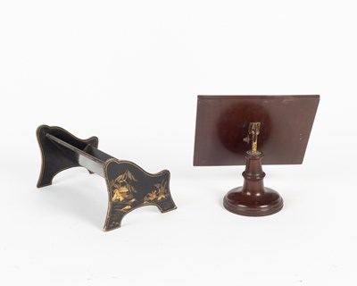 Lot 517 - An early 20th century mahogany reading stand together with a bookstand