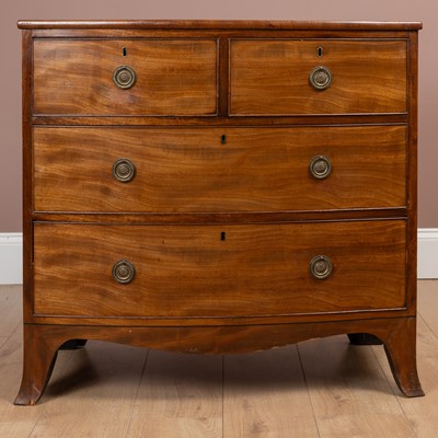 Lot 312 - A small-sized Regency mahogany bow-fronted chest of drawers