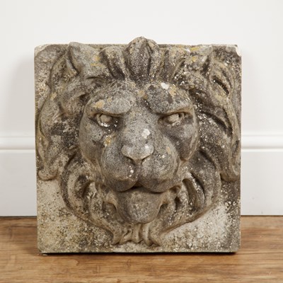 Lot 16 - Classical style reconstituted stone lion's...