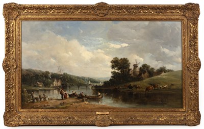 Lot 383 - Alfred Vickers (1786-1868) River landscape,...