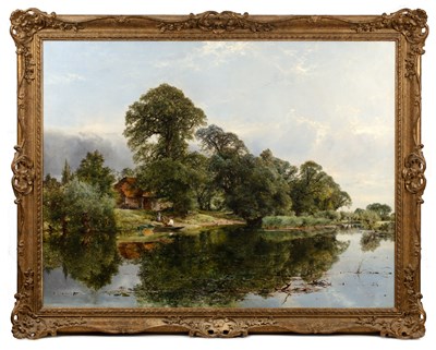 Lot 396 - William Gosling (1824-1883) River landscape...