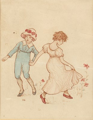 Lot 399 - Kate Greenaway (1846-1901) Children skipping...