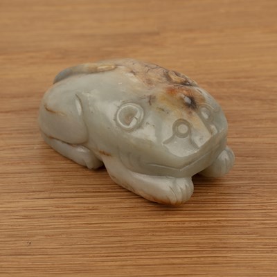 Lot 212 - Greyish green jade oval pebble Chinese, late...