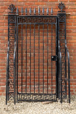 Lot 1252 - An early 19th Century Wrought iron gate and supports