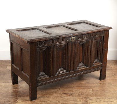 Lot 46 - Oak coffer late 17th/18th Century, with...