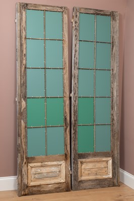 Lot 180 - A pair of grey painted château doors