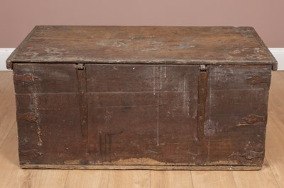 Lot 1152 - An antique painted pine Swedish trunk