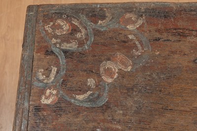 Lot 1152 - An antique painted pine Swedish trunk