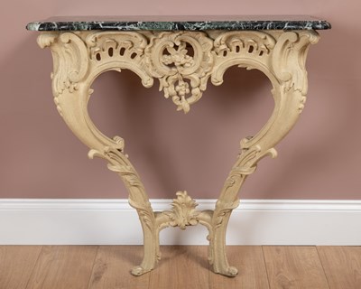 Lot 411 - A 19th century French marble-topped console table