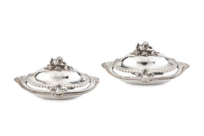 Lot A pair of early Victorian silver entrée dishes...