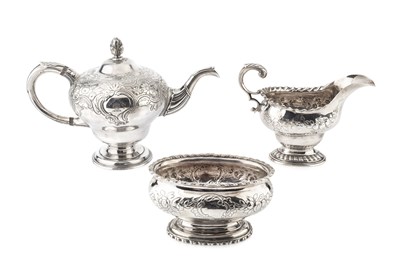 Lot A George II Scottish silver teapot, the...