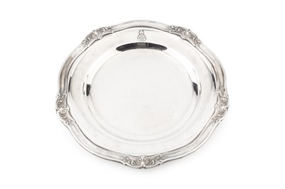 Lot A Belgian silver dessert plate, with shaped...