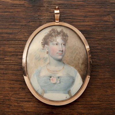 Lot 183 - 19th Century School miniature oval portrait of...