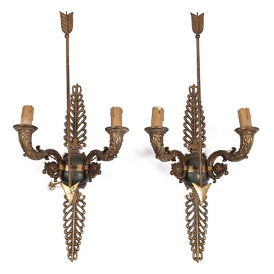 Lot 484 - A pair of Empire style wall lights