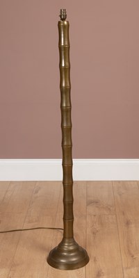 Lot 1025 - A mid to late 20th century brass floor lamp