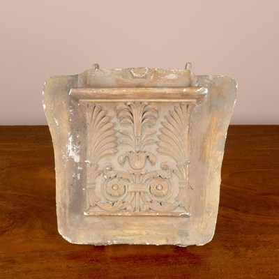 Lot 211 - An old moulded plaster capital ornament