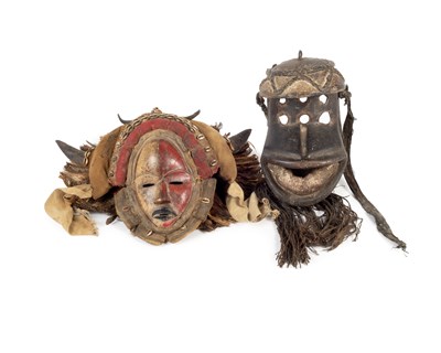 Lot 1013 - An old mask and a Dan headdress