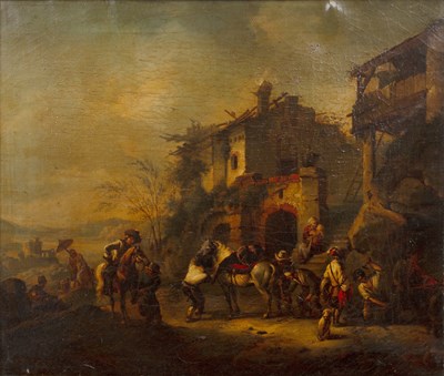 Lot 152 - 18th Century School oil on canvas of a hilltop...