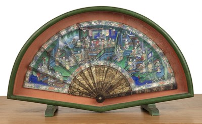 Lot 352 - Tortoiseshell, ivory and paper fan Chinese,...