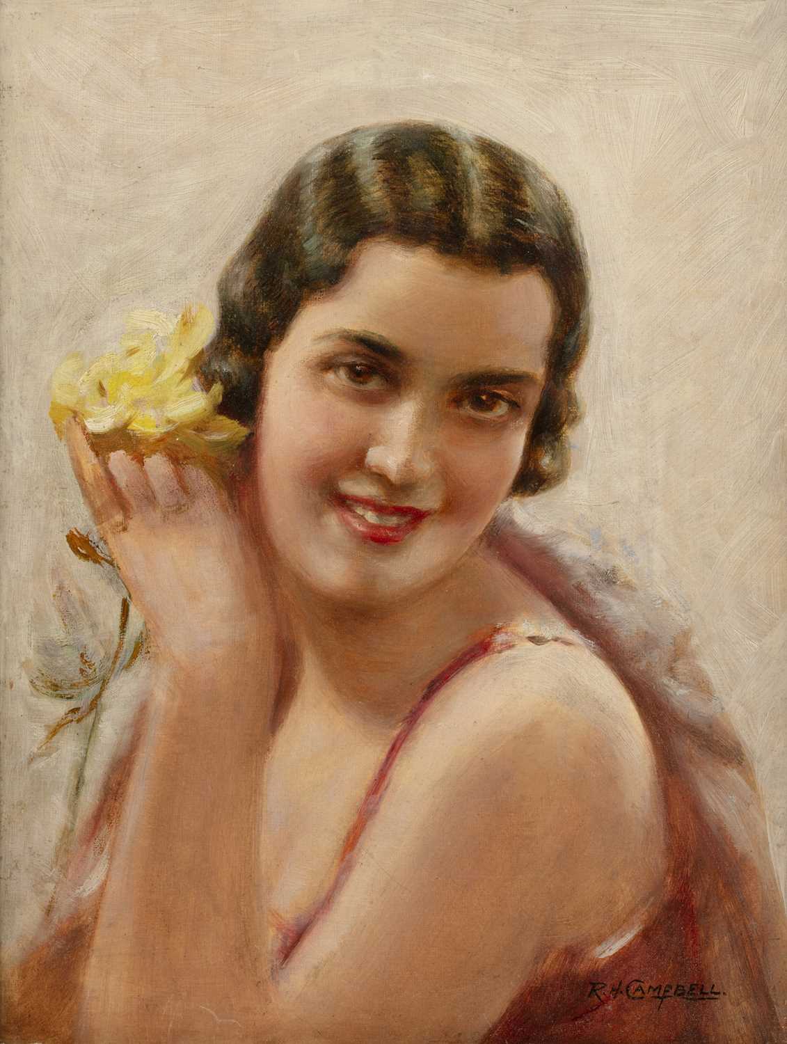 Lot 108 - R*H* Campbell A tender moment, signed, oil on...