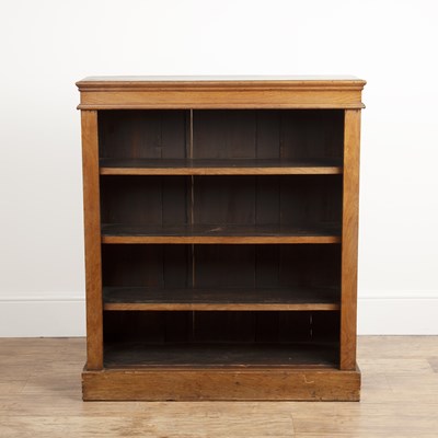 Lot 116 - Walnut open front bookcase Victorian, with...